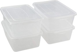 Jekiyo Clear Plastic Storage Bin, 14 Quart Latching Box Container With, 4 Packs - £30.61 GBP