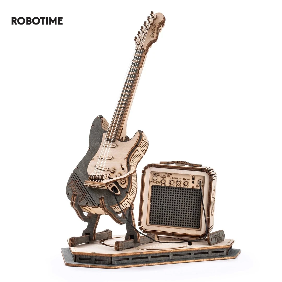 Robotime Rokr Electric Guitar Model Gift for Kids Adult Assembly Creative Toys - £22.80 GBP
