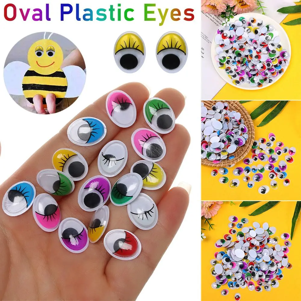 Game Fun Play Toys 100Pcs Plastic Wiggling 3D Dolls Eyes Oval Moving Eyes for DI - £22.98 GBP