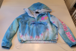 MTV Tie Dye Cropped Windbreaker Lightweight Beach Casual Nostalgic Costume - £11.32 GBP