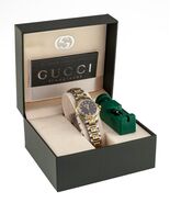 Gucci Damen Zweifarbig Quarz Uhr Mit / Diamant Dial Und Kiste 9040L - €473,43 EUR