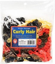 Hygloss 4 oz Curly Doll Hair For Crafts Assorted Colors- Premium Synthet... - £16.78 GBP