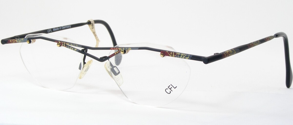 Vintage CFL 4003 /A Matt Black /Multicolor UNIQUE RARE EYEGLASSES 48-18-... - $87.48
