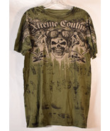 Vintage Womens Skull SS T-Shirt Green M - $40.74 CAD