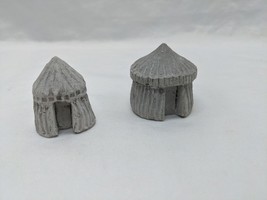 Lot Of (2) Ceramic Minature RPG Wargaming Tribal Hut Acessory Terrain Sc... - $10.69