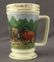 Vintage Souvenir Beer Mug Grant&#39;s Farm St. Louis Clydesdale Horses Gold Trim - £11.07 GBP