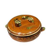 Vtg Mexican Tlaquepaque Redware Covered Casserole Dish Bean Pot Pottery ... - $39.59