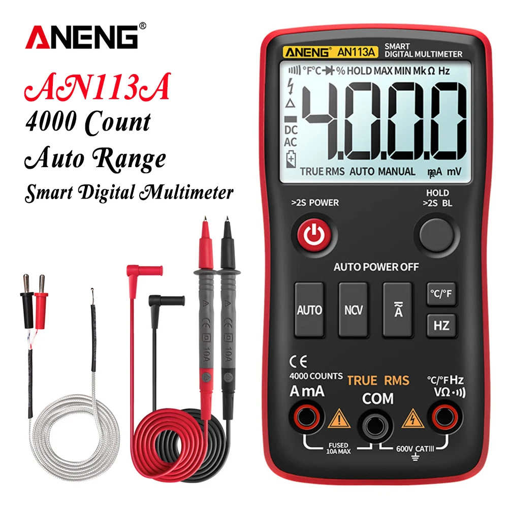 House Home AN113A Digital Multimeter True RMS with Temperature Tester 4000 Count - £31.42 GBP