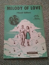 015 Vintage Melody Of Love Sheet Music The Four Aces Vocal Edition Tom Glazer - £6.31 GBP
