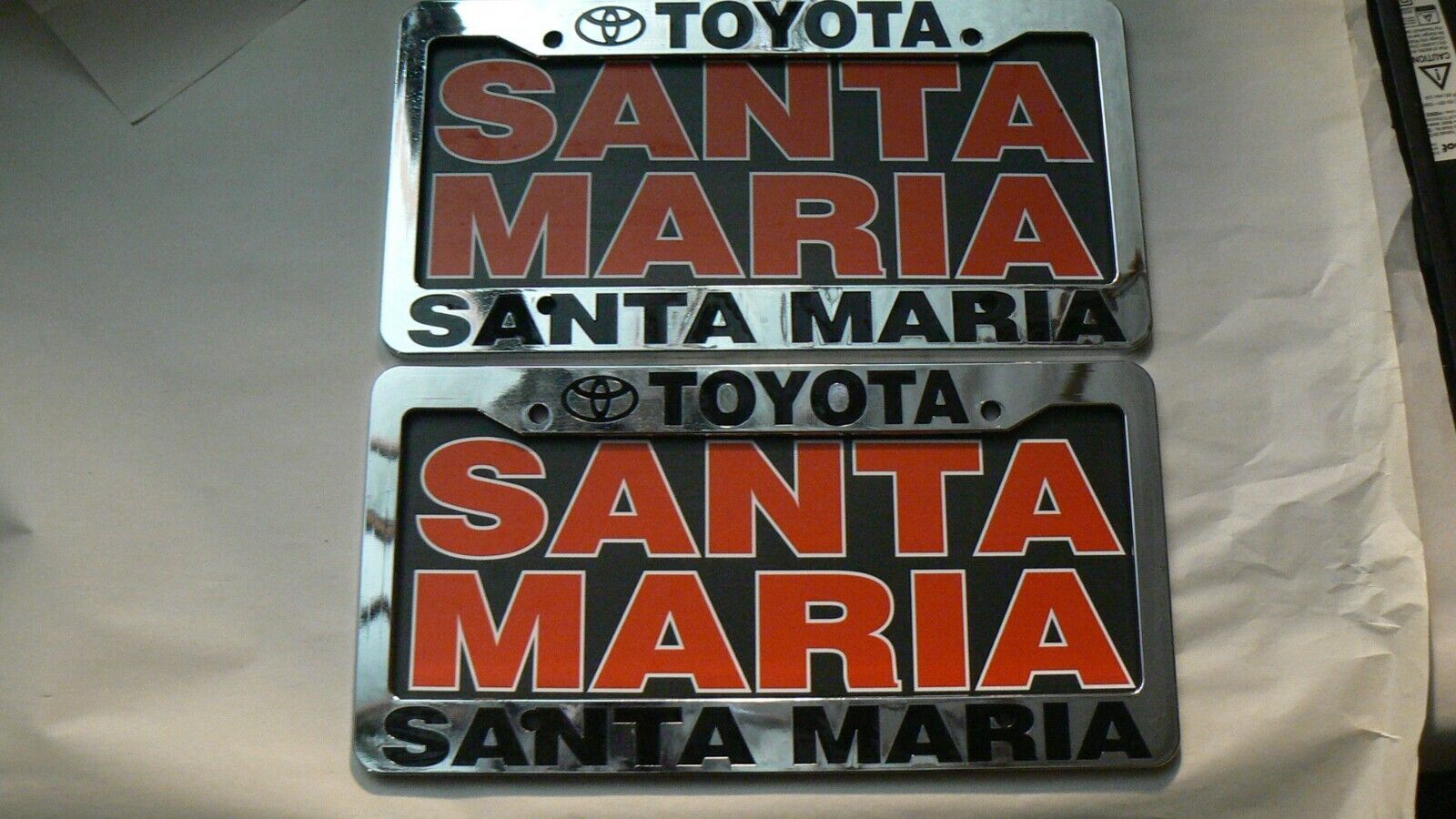 Pair of 2X  Toyota of Santa Maria  License Plate Frame Dealership Plastic - $26.84