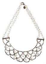 Cohesive Jewels Perle Finte E Cristallo Placcato Oro Scallop Collana Bav... - $21.74