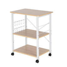 Baker&#39;s Rack 3-Tier Kitchen Utility Microwave Oven Stand Storage Cart w/... - £47.09 GBP+