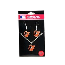 MLB Baltimore Orioles Baseball Official Merch Team Logo Necklace &amp; Earring Set - £7.99 GBP