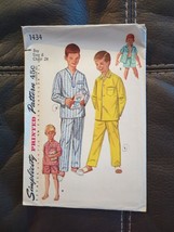 Boys Pajama Pattern Pajamas 2 Lengths Simplicity 1434 Size 6 1950&#39;s Vintage Cut - £11.35 GBP