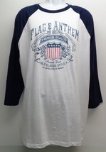 Flag &amp; Anthem Size XL White Blue Cotton Long Sleeve T-Shirt New Mens Shirt - £38.15 GBP