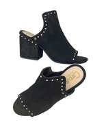 Circus by Sam Edelman MicroSuede Black Studded Block Heels Mules Sandals 8M - $29.70