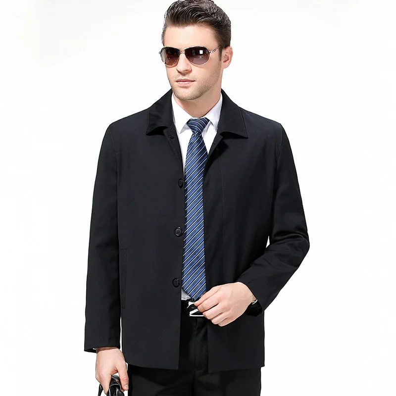 New Arrival Men  Jacket Spring  Male Casual Business Button Outwear Windbreak Ov - £294.36 GBP