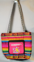 Dominica Rainbow Fabric Purse Tote Hippie Boho Dominican Republic Fish Souvenir - £16.03 GBP