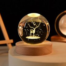 Deer Night Lights, 3D Print Planet Lamp, Crystal Ball, Chirstmas Gift , - £25.93 GBP