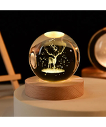 Deer Night Lights, 3D Print Planet Lamp, Crystal Ball, Chirstmas Gift , - $20.77
