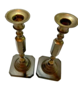Vintage Rustic Traditional Set of 2 Brass 8 inch Candlestick Holders - €14,50 EUR