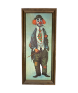 Clown Happy Smoking Hobo Jacques Ardisson Vintage Print Wood Framed 14x32 - £56.83 GBP