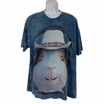 The Mountain Men's Tee Size XL Blue Tie Dye Grinning Hip Gerbil Hamster Animal  - $16.73