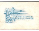 Olandese Blu Ragazzo Fumetto Beats Il i Love Quindi Molto DB Cartolina W22 - $3.36