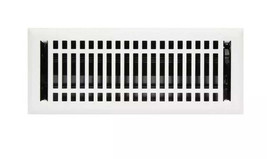 New White 4&quot; x 14&quot; Contemporary Steel Floor Register by Signature Hardware - $22.95