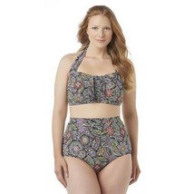 Women&#39;s A Shore Fit Bikini Swim Top &amp; High Waist Bottoms Size 22W  NEW $98 - £34.87 GBP