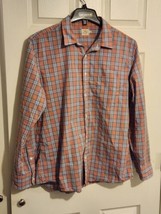 Faherty Brand Button Up Long Sleeve Shirt Size XL Plaid Blue Red - £23.34 GBP