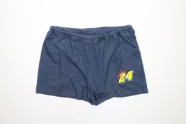 Vintage NASCAR Womens XL Faded Spell Out Jeff Gordon Racing Shorts Blue Cotton - $39.55