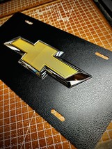 OEM Custom 3D Chevy Bow Tie License Plate Leather Tahoe Camaro Corvette ... - $89.99