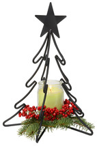 3D Christmas Tree Large Wrought Iron Candle Stand Holiday Decor Usa Handmade - £37.91 GBP