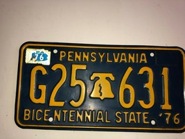 Pennsylvania PA 1976 Automobile License Plate G25-631 Used WORN Automobilia - $19.99