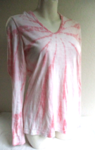 Sundance Womens Pink Tie Dye with Hood Top Soft Cotton Made in USA Shape... - $28.49