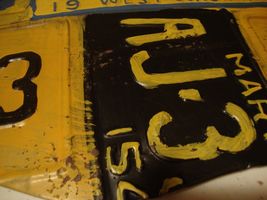 New Flag License plate Wall Tin in distressed Metal - Large image 8