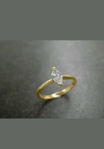 0.50CT Marquesita Imitación Diamante Solitario 14K Oro Amarillo Chapado Anillo - £66.12 GBP