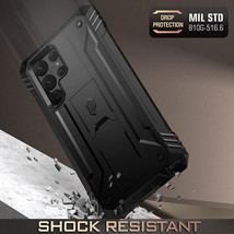 For Galaxy S22 Ultra Case Rugged Shockproof Cover W/Screen Protector Black - £26.09 GBP