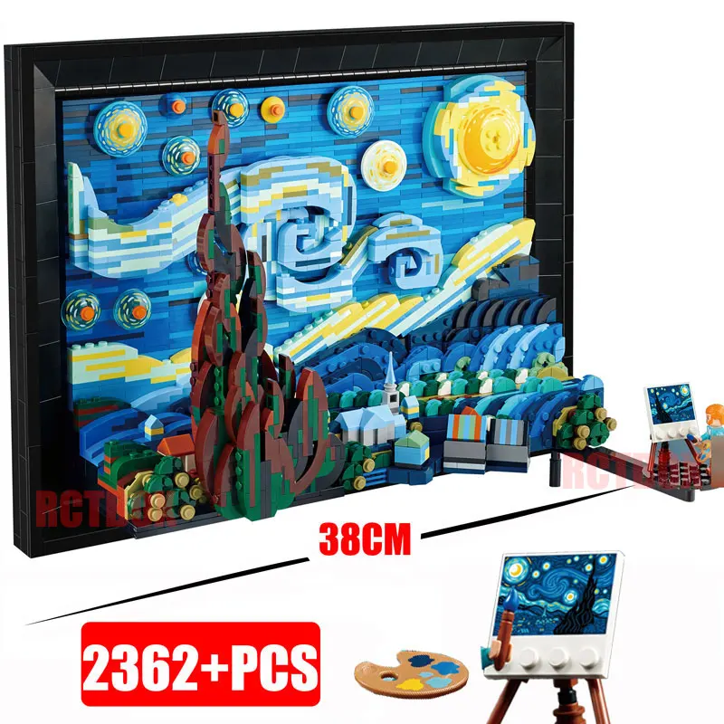Compatible 21333 Vincent Van Gogh The Starry Night Building Blocks Art Painting - £66.73 GBP+