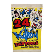 VINTAGE 1984 VOLTRON 1 SHEET OF 24 TOPPS TATTOOS SEALED NEW IN PACKAGE - $14.25