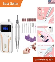 Cordless Portable Nail Drill 35000 RPM - Rechargeable E-File for Salon Q... - $952.78 MXN