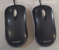 Lot Of 2 Microsoft Basic Optical Mouse v2.0 USB/PS2 Compatible - $12.60