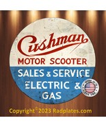 Cushman Motor Scooter Sales and Service Vintage Replica Aluminum Metal S... - £14.05 GBP