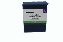 Mainstays 2-Piece 300 Thread Count Easy Care Cotton Blend Pillowcases  K... - $6.43