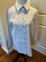 Lafayette 148 Brody Uptown Tattersall Blouse SZ XL - $137.61