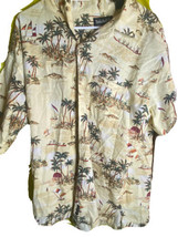 Timberland Performance Hawaiian Shirt Men&#39;s Size L Button Down Floral Co... - $12.43