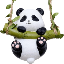 Funny Panda Swing Hang up for Outdoor, Cute Animal Statues Tree Huggers ... - $26.73