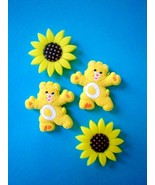 4 Sun Flower Care Bear Shoe Charm Plug Button Accessories Compatible W/C... - $9.99