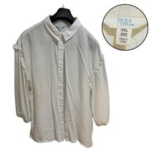 Time and Tru Women's White Blouse XXL 20 Chic 3/4 Sleeve Formal Career Top - $14.85